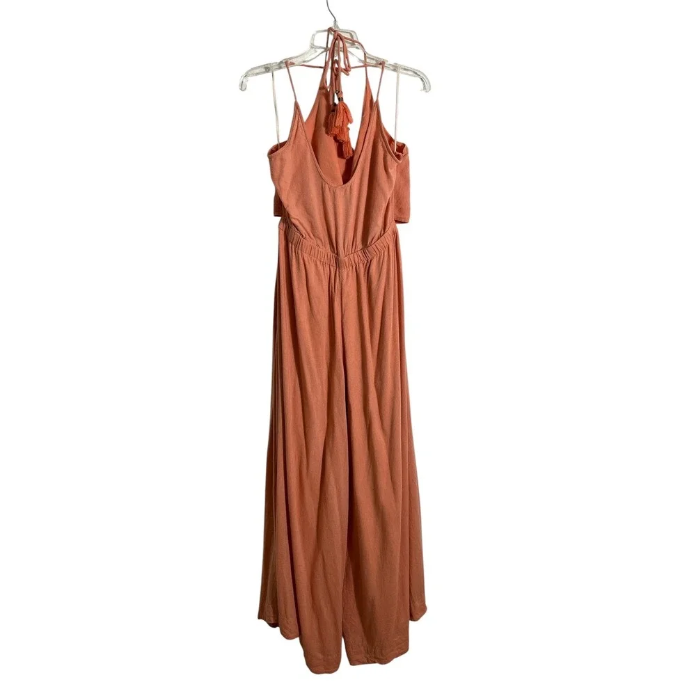 FREE PEOPLE Two-Timin' Coral Wide Leg Jumpsuit‎